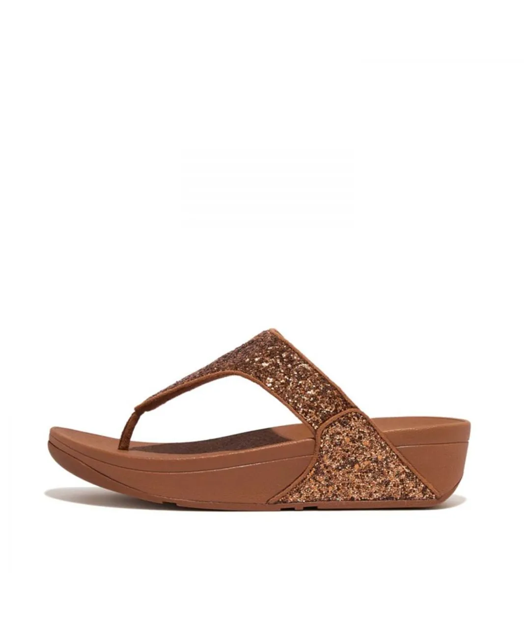 Fitflop Womenss Fit Flop Shimma Glitter Toe-Post Sandals in Tan
