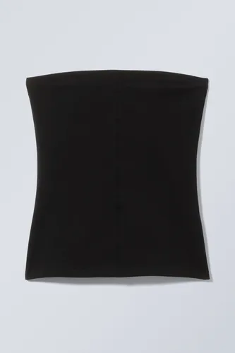 Fitted Cotton Tube Top - Black