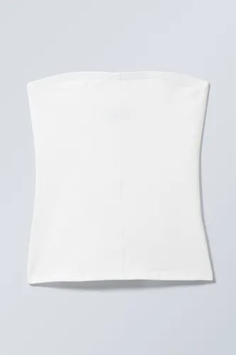 Fitted Cotton Tube Top - White