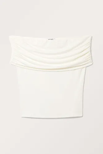 Fitted Sleeveless Off-shoulder Top - White