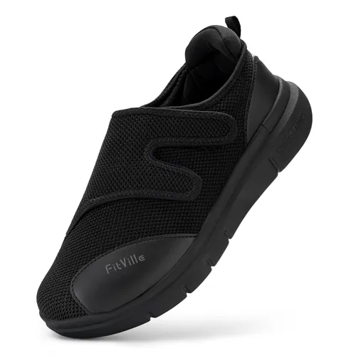 FitVille Extra Wide Fit Diabetic Shoes for Men Easy Close