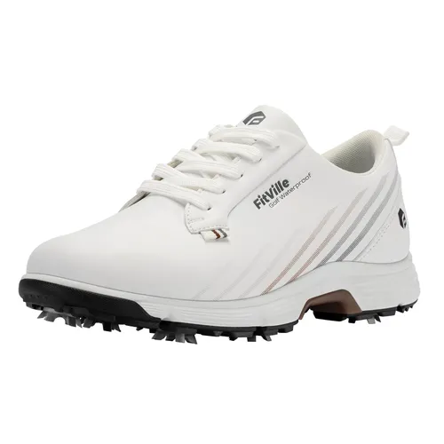 FitVille Mens Golf Shoes Extra Wide Fit with Spikes