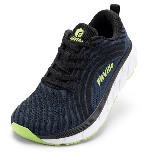 FitVille Wide Fit Trainers for Men Arch Support Road