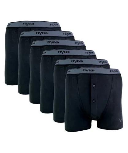 FiveG - 2 Pack Mens Breathable Fairtrade Cotton Rich Boxers Shorts - Black