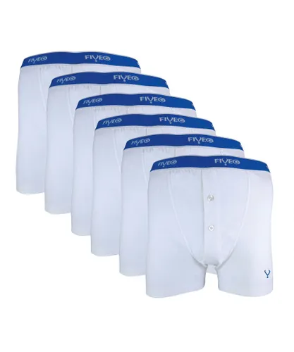 FiveG - 2 Pack Mens Breathable Fairtrade Cotton Rich Boxers Shorts - White