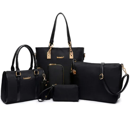 FiveloveTwo Women Ladies 6 Pcs Handbag Set Hobo Top Handle