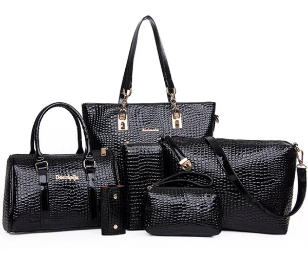 FiveloveTwo Womens Ladies 6 Pieces Handbag Set Hobo Clutch