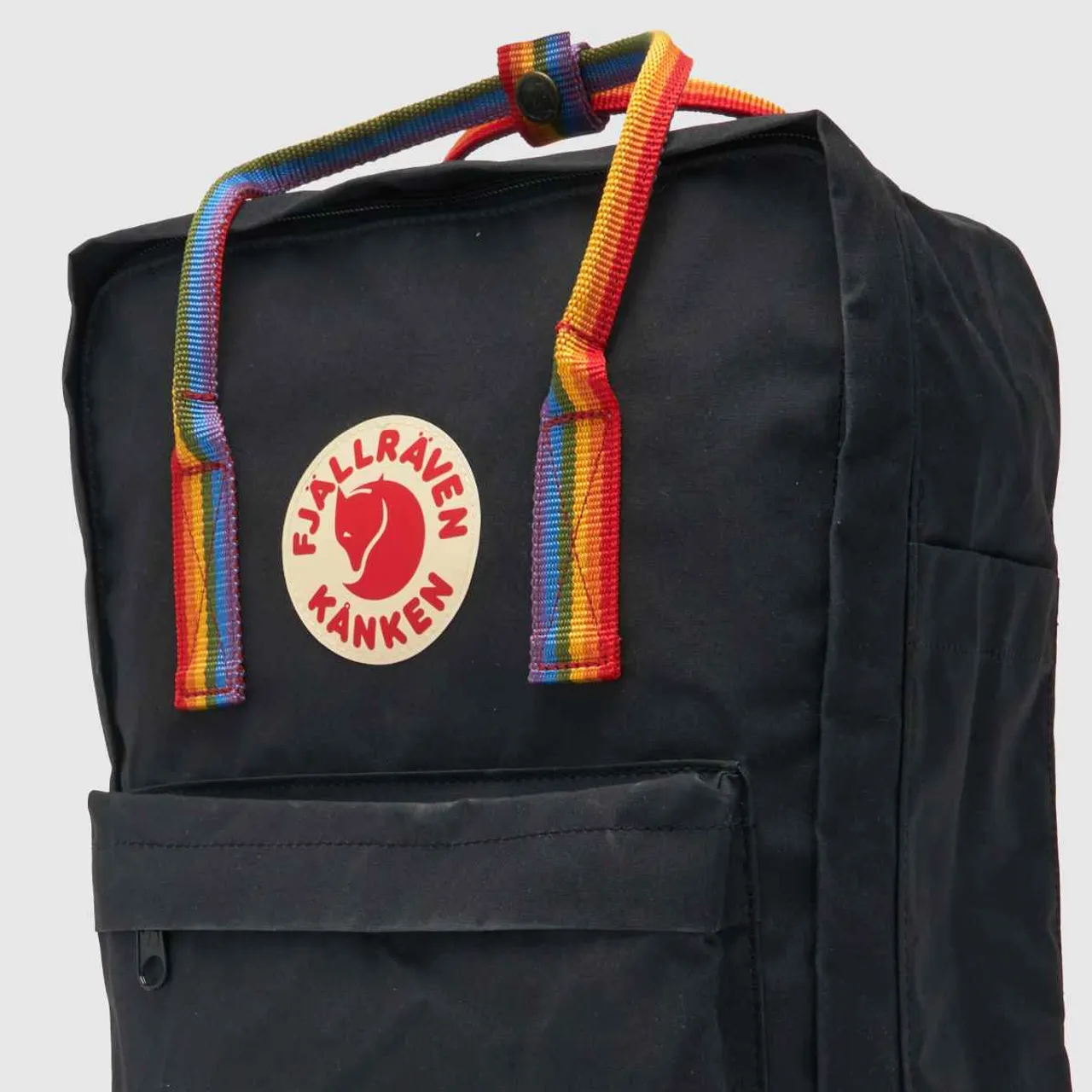 Fjallraven Black Kanken Rainbow Backpack, Size: One Size