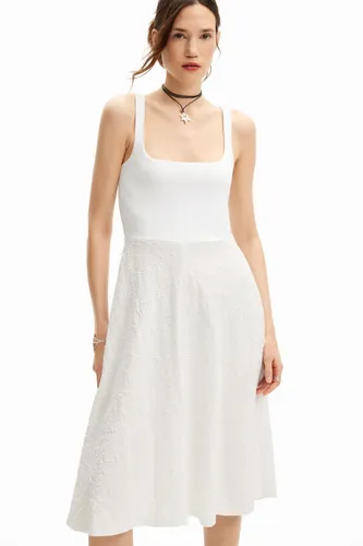 Flared midi dress - WHITE - XS
