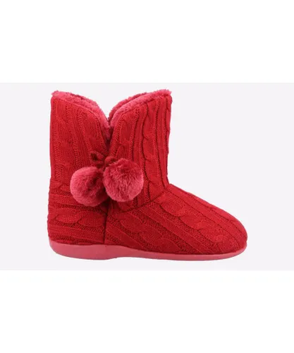 Fleet & Foster Apple Bootie Slippers Womens - Red