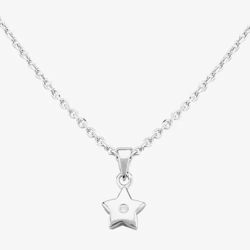Fleur Kids Sterling Silver Cubic Zirconia Star Pendant Necklace AZP046904