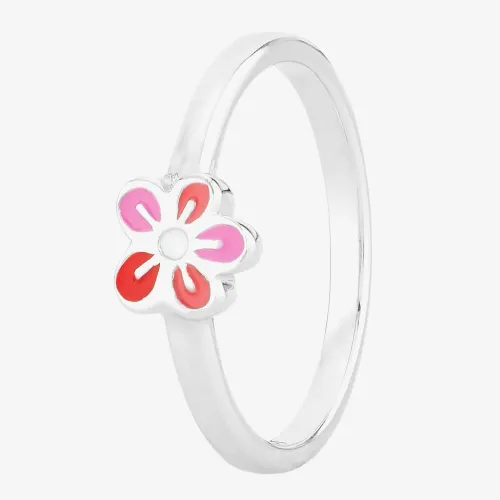 Fleur Kids Sterling Silver Pink And Red Enamel Flower Ring AZR212804 46