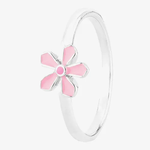 Fleur Kids Sterling Silver Pink Enamel Flower Ring AZR087804 44