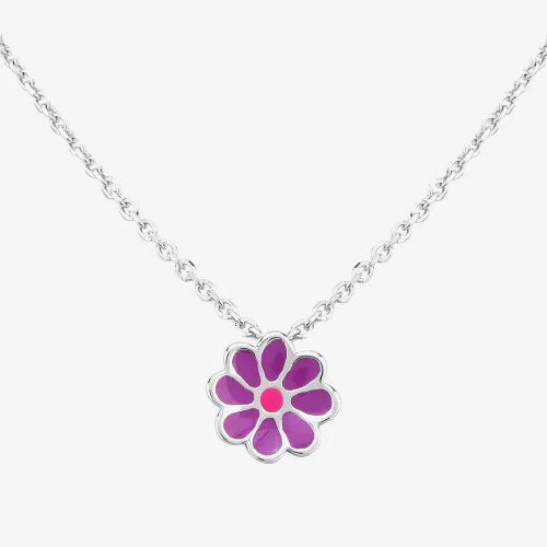 Fleur Kids Sterling Silver Purple Flower Pendant Necklace AZP030104P