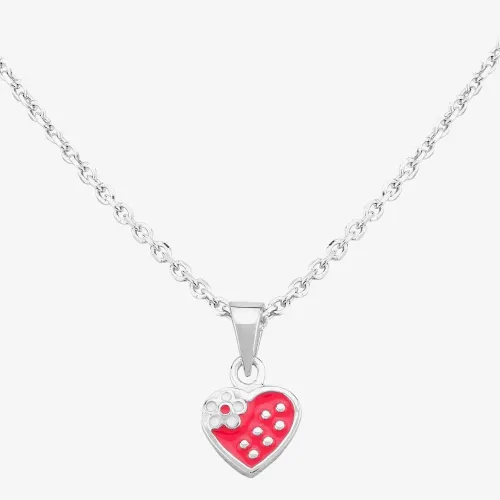Fleur Kids Sterling Silver Strawberry Heart Pendant Necklace AZP216004
