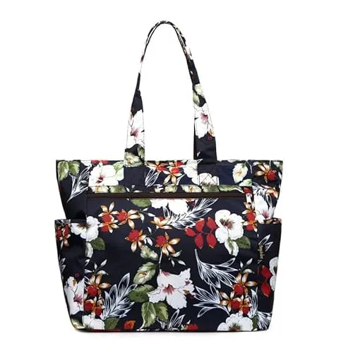 Floral Tote Water-resistant Large Shoulder Bag for Shopping