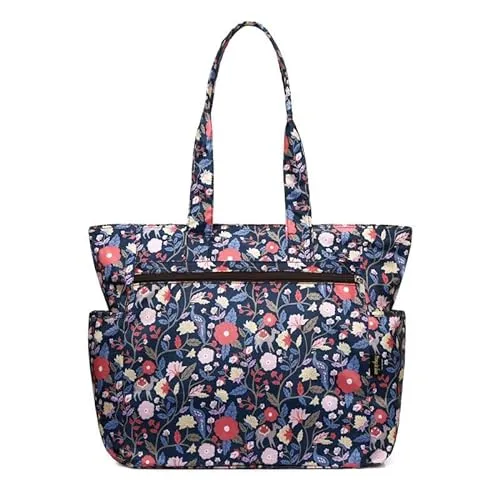 Floral Tote Water-resistant Large Shoulder Bag for Shopping