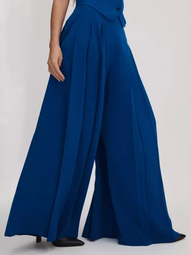 FLORERE Deep Pleat Extra Wide Leg Trousers - Bright Blue - Female