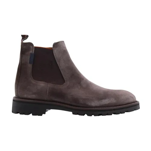 Floris van Bommel , Dentergem Leather Boot ,Gray male, Sizes: