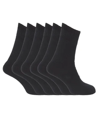 FLOSO Ladies/Womens Premium Quality Multipack Thermal Socks, Double Brushed Inside (Pack Of 6) (Black)