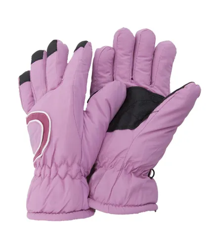 FLOSO Ladies/Womens Thinsulate Extra Warm Thermal Padded Winter/Ski Gloves With Palm Grip (3M 40g) (Baby Pink) - Multicolour Nylon - One Size