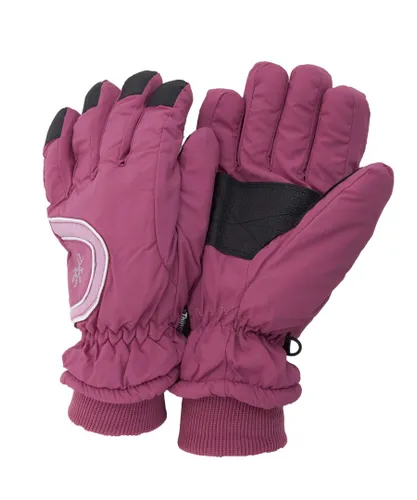 FLOSO Ladies/Womens Thinsulate Extra Warm Thermal Padded Winter/Ski Gloves With Palm Grip (3M 40g) (Pink) Nylon - One Size