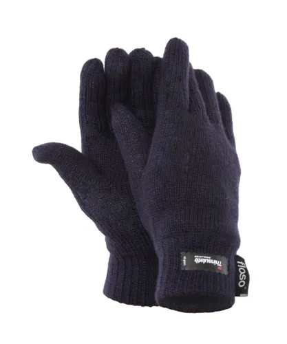 FLOSO Ladies/Womens Thinsulate Thermal Knitted Gloves (3M 40g) (Navy) - One