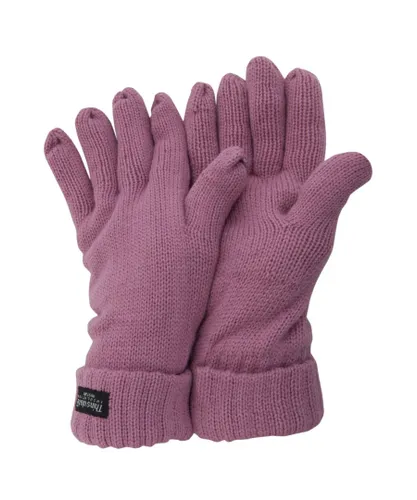 FLOSO Ladies/Womens Thinsulate Winter Knitted Gloves (3M 40g) (Pink) - One