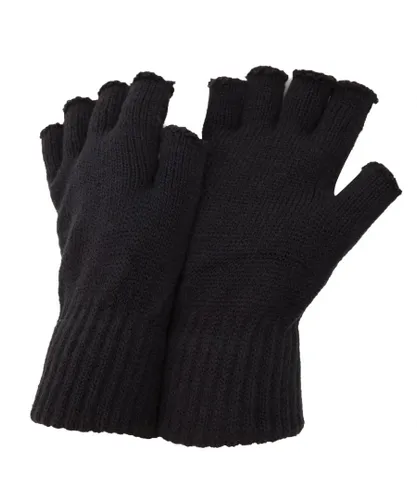 FLOSO Mens Fingerless Winter Gloves (Dark Grey) - One
