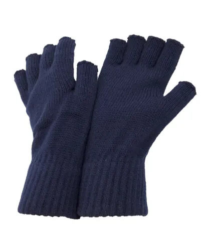 FLOSO Mens Fingerless Winter Gloves (Navy) - One
