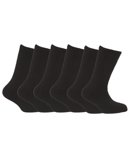 FLOSO Mens Premium Quality Multipack 1.9 Tog Thermal Socks (Pack Of 6) (Black)