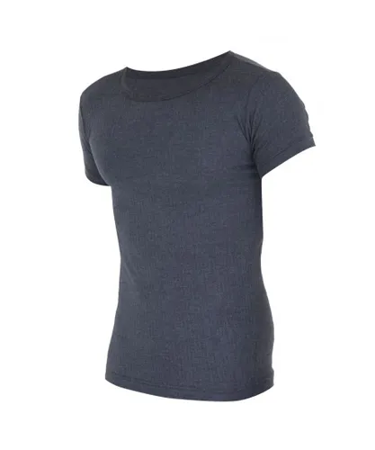 FLOSO Mens Thermal Underwear Short Sleeve Vest Top (Viscose Premium Range) (Charcoal)