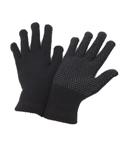 FLOSO Unisex Magic Gloves With Grip (Black) - One