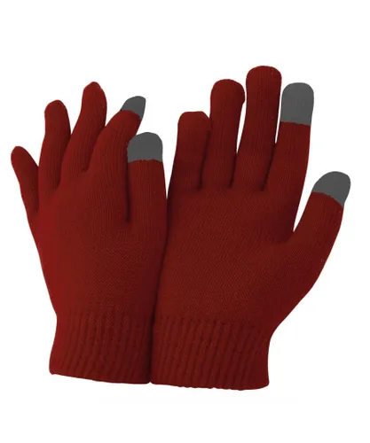 FLOSO Unisex Mens/Womens IPhone/iPad Mobile Touch Screen Winter Magic Gloves (Oxblood) - Red - One