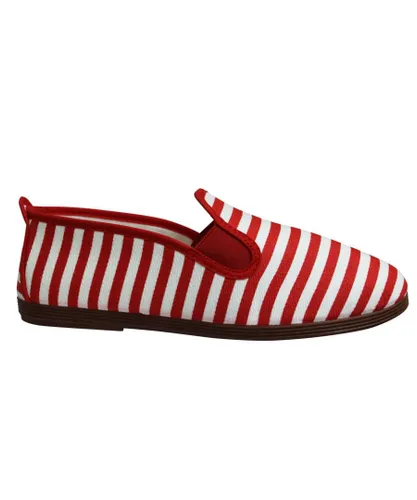 Flossy Mens Style Corella Red/White Plimsolls Textile