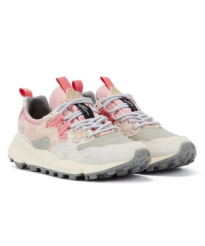 Flower Mountain Unisex Yamano 3 WoMens Pink/Grey Trainers Suede