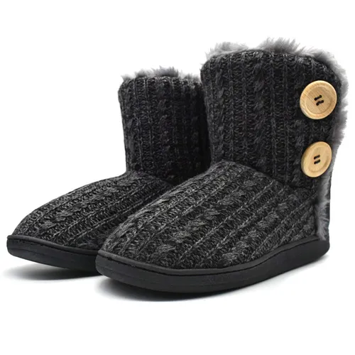 Fluffy Faux Fur Slipper Boots Women Soft Cozy Memory Foam