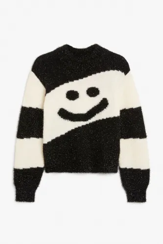 Fluffy knit sweater - Black