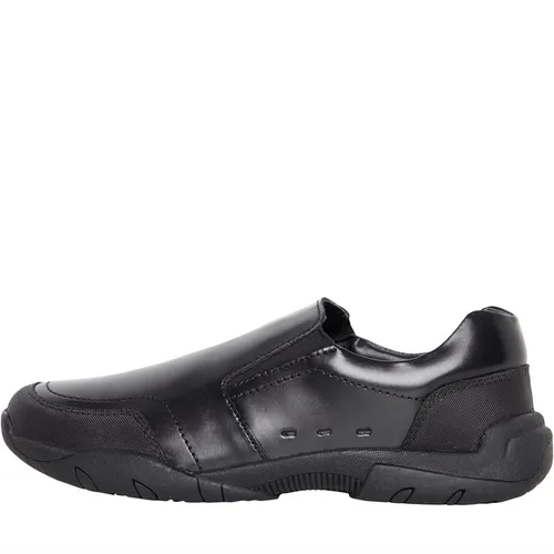 Fluid Junior Boys Leather Slip On School Shoes Black