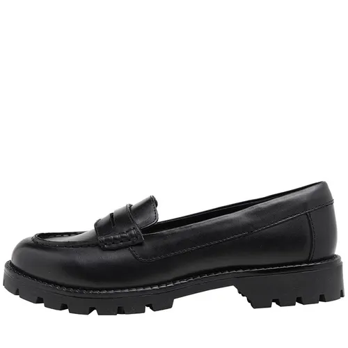 Fluid Junior Girls Leather Cleated Sole School Shoes Black