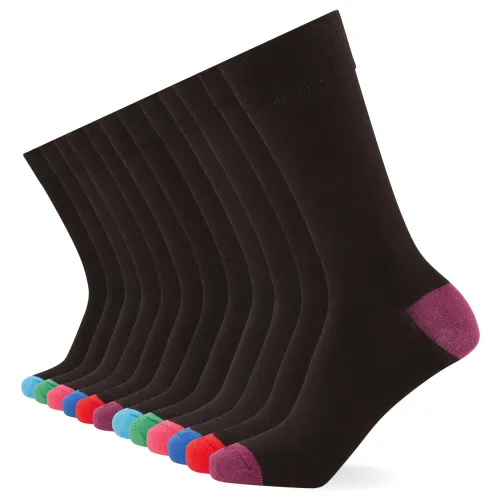 FM London Men's (12-Pack) Smart Breathable Socks