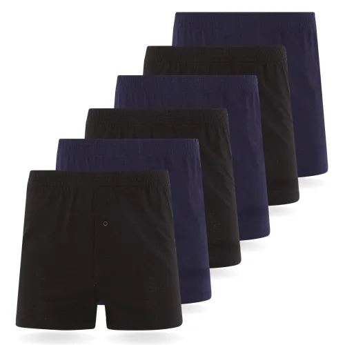 FM London Men's Loose Fit Comfort Boxer Shorts (6-Pack)