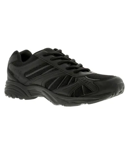 Focus Mens Trainers Speed Lace Up Black Textile