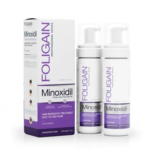 Foligain Advanced Hair Regrowth Treatment Foam For Women with Minoxidil 2% 6 Months