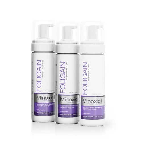 Foligain Advanced Hair Regrowth Treatment Foam For Women with Minoxidil 2% 9 months