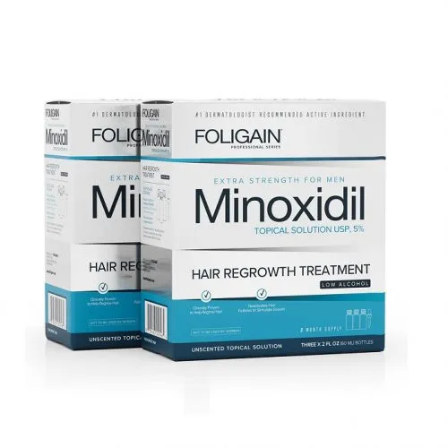 Foligain Low Alcohol Minoxidil 5% Hair Regrowth Treatment For Men 6 Months