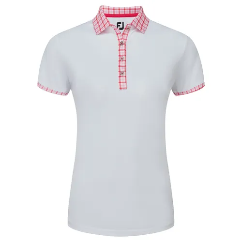 FootJoy Gingham Trim Ladies Golf Polo Shirt