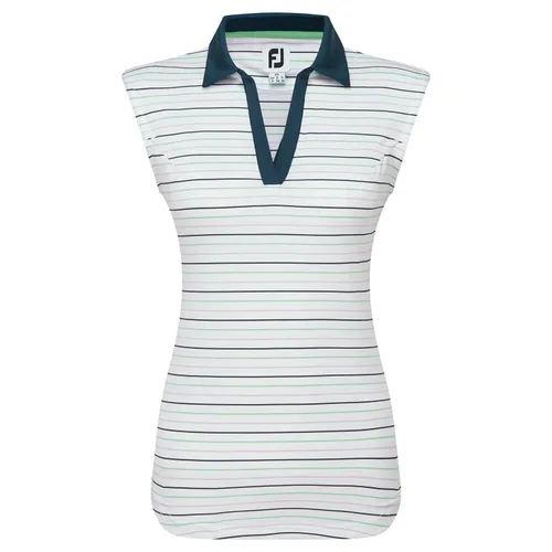 FootJoy Striped Sleeveless Ladies Golf Polo Shirt
