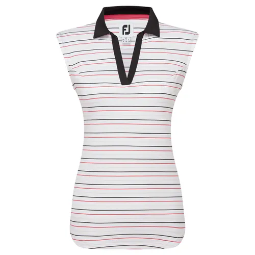 FootJoy Striped Sleeveless Ladies Golf Polo Shirt