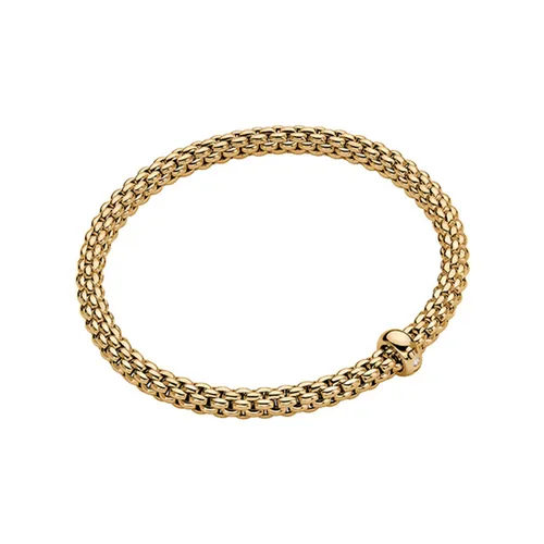 Fope Solo 18ct Yellow Gold 0.01ct Diamond Flexible Bracelet - L